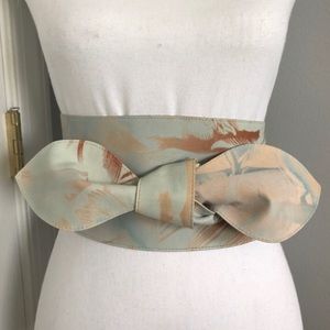 Armani leather floral wrap belt